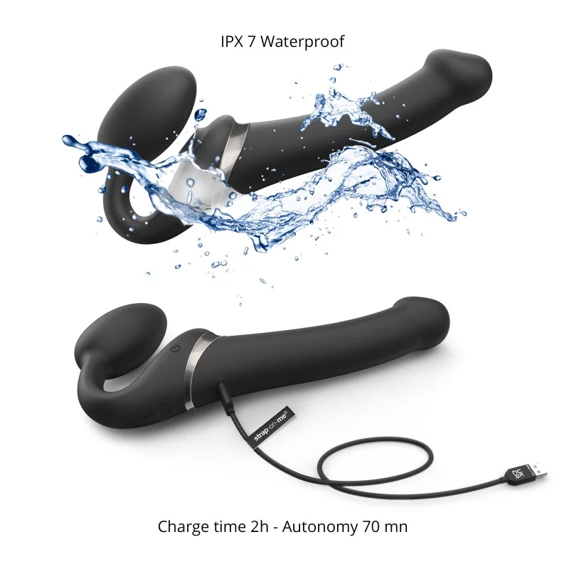 Multi Orgasm Bendable Strap-On - M - Black - Image 7